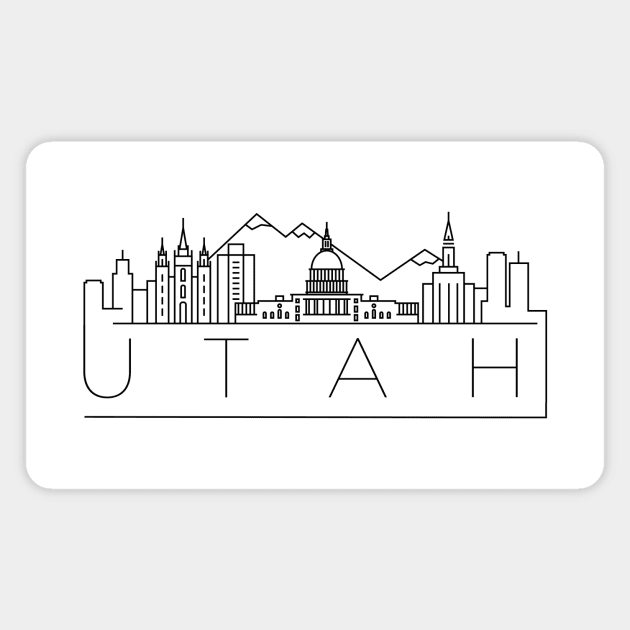 Utah Minimal Skyline Magnet by kursatunsal